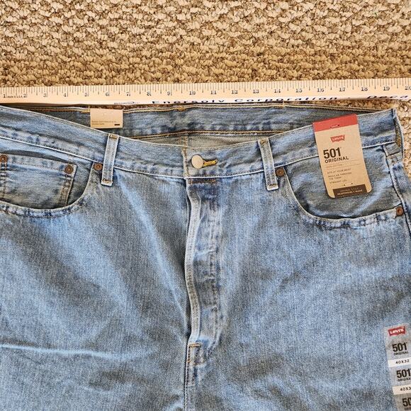 Levi's 501 Jeans Men's 40x32 Blue Original Premium Straight Button Fly Cowboy - Picture 10 of 12
